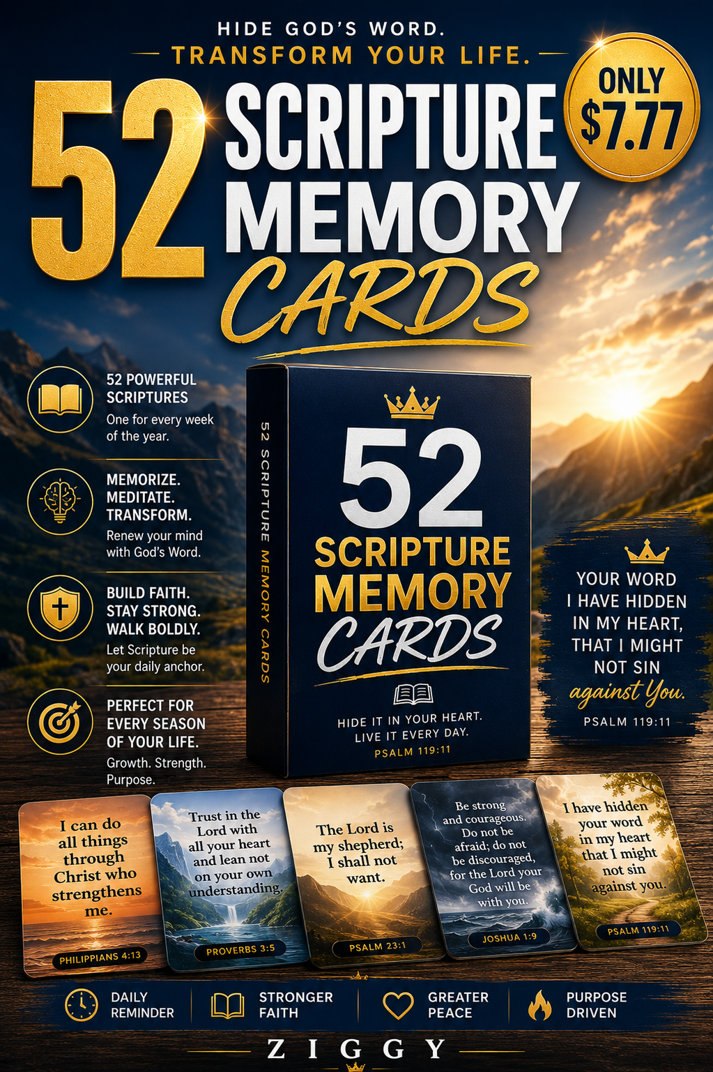 52 SCRIPTURE MEMORY CARDS